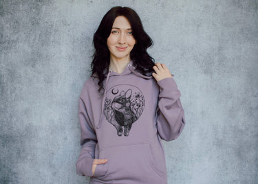 Rabbit and Moon Pullover Hoodie