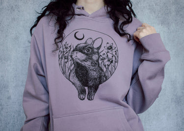 Rabbit and Moon Pullover Hoodie