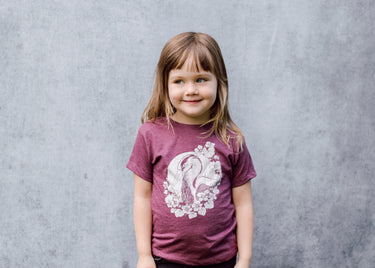 Heron and Nasturtium Kids T-Shirt