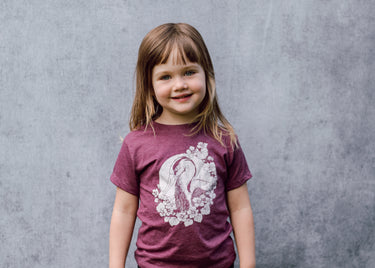 Heron and Nasturtium Kids T-Shirt